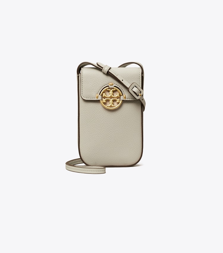 Tory Burch designer mini bags Miller Phone Crossbody in Feather Gray front