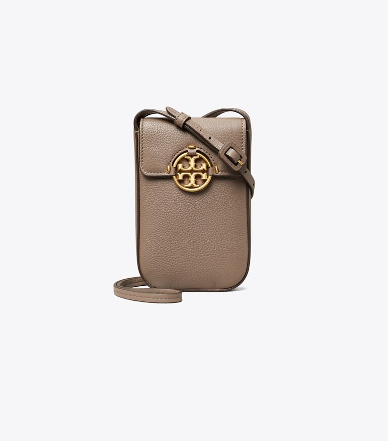 Tory Burch designer mini bags Miller Phone Crossbody in Wild Mushroom angle