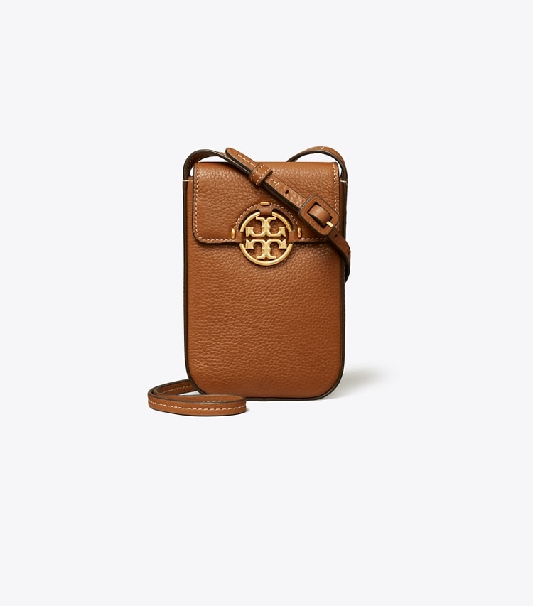 Tory Burch designer mini bags Miller Phone Crossbody in Light Umber front