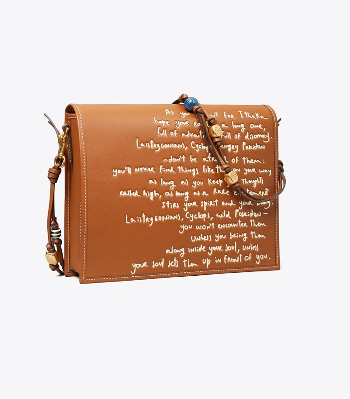 Tory Burch designer crossbody bags Miller Poetry Messenger in Maple Syrup angle