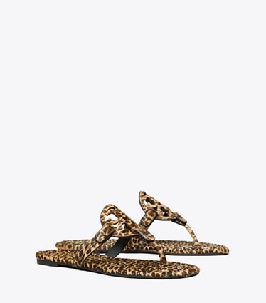Tory Burch designer sandals Miller Printed Calf Hair Sandal in LEOPARD MULTI angle