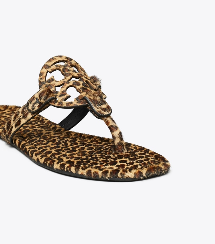 Tory Burch designer sandals Miller Printed Calf Hair Sandal in LEOPARD MULTI detail