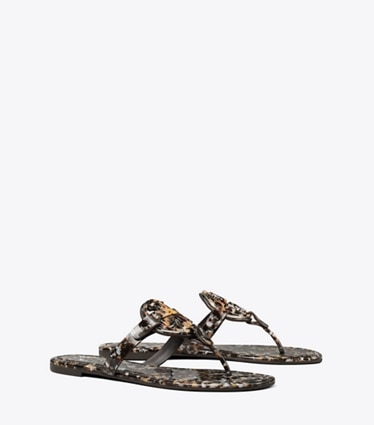 Tory Burch designer sandals Miller Printed Patent Sandal in CARAMEL MULTI / CARAMEL MULTI angle