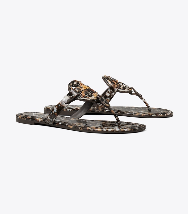 Tory Burch designer sandals Miller Printed Patent Sandal in CARAMEL MULTI / CARAMEL MULTI angle