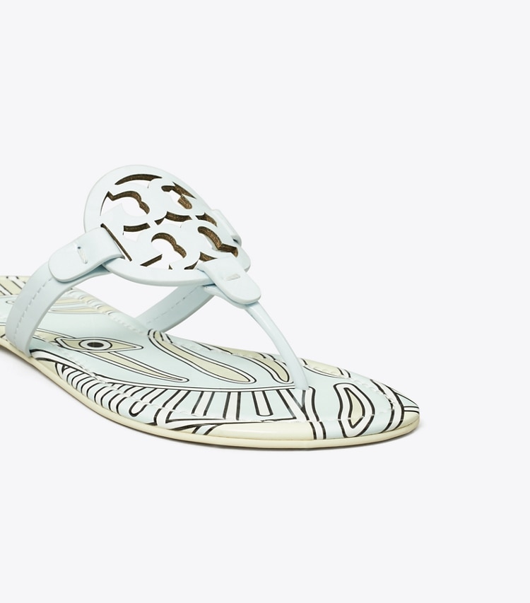 Tory Burch designer サンダル ミラー プリント パテントサンダル in SUMMIT / BLUE ZEBRA ディテール