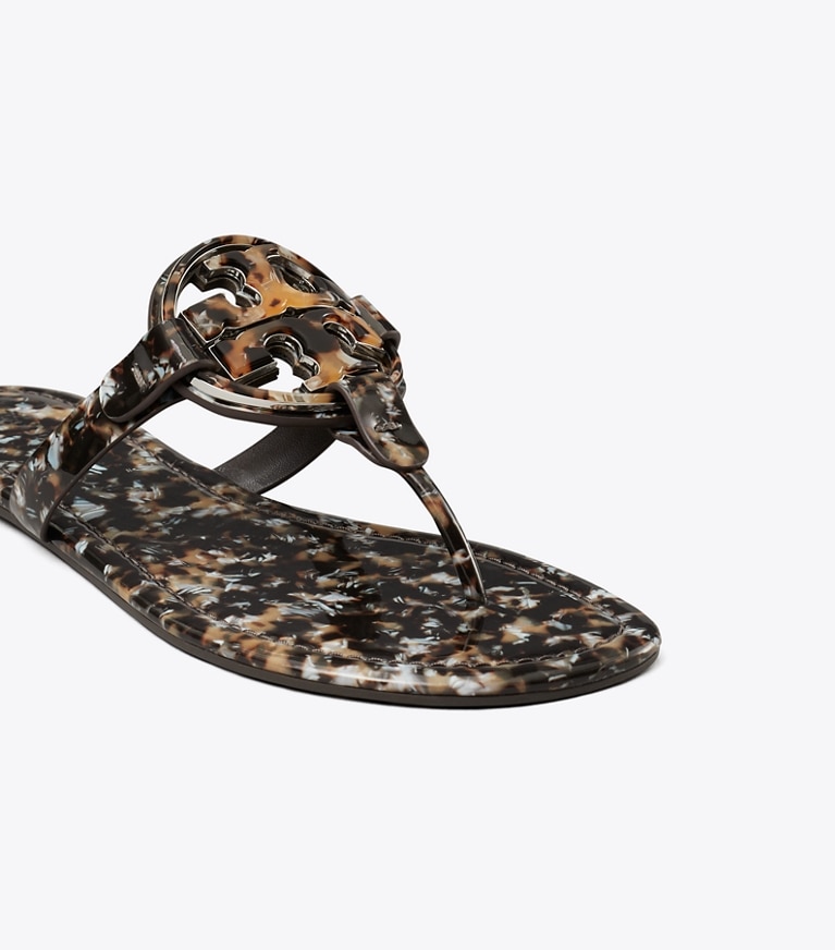 Tory Burch designer sandals Miller Printed Patent Sandal in CARAMEL MULTI / CARAMEL MULTI angle