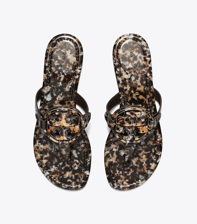 Tory Burch designer sandals Miller Printed Patent Sandal in CARAMEL MULTI / CARAMEL MULTI overhead