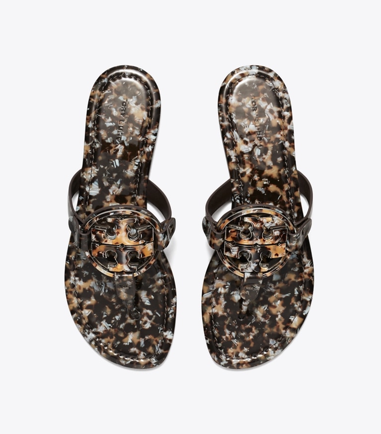 Tory Burch designer sandals Miller Printed Patent Sandal in CARAMEL MULTI / CARAMEL MULTI angle