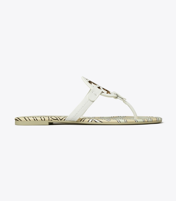 Tory Burch designer sandals Miller Printed Patent Sandal in BLANC / NEUTRAL ZEBRA side