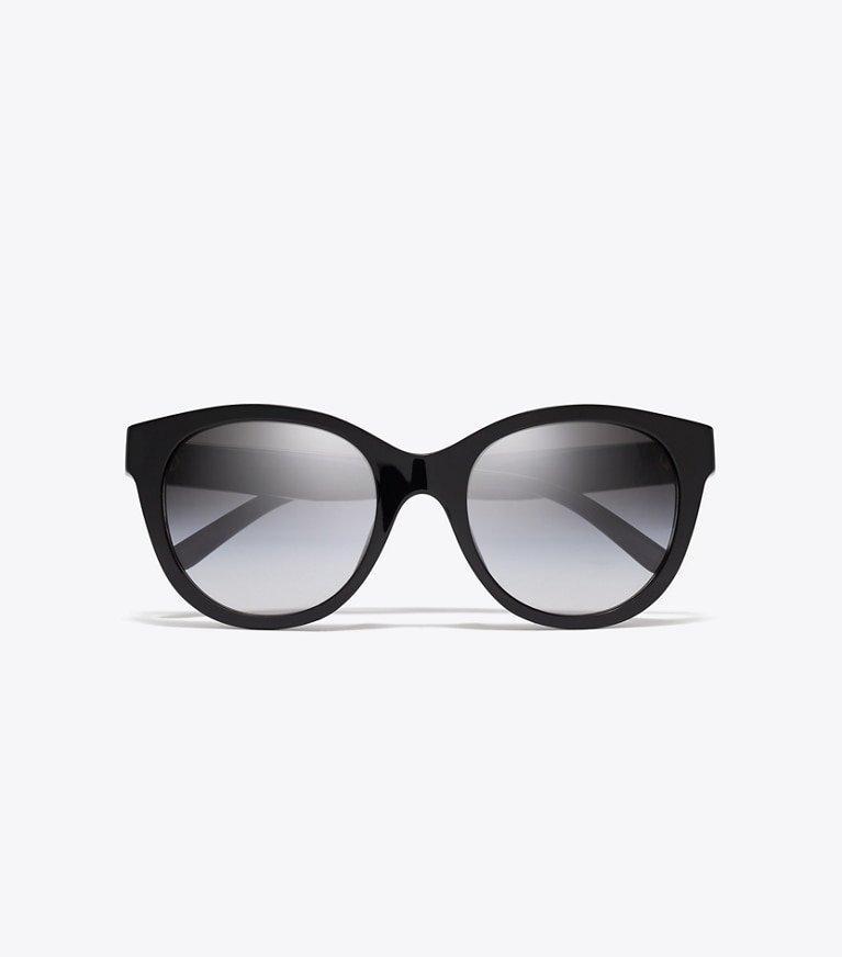 Tory Burch designer sunglasses & eyewear Miller Round in BLACK/GREY GRADIENT overhead