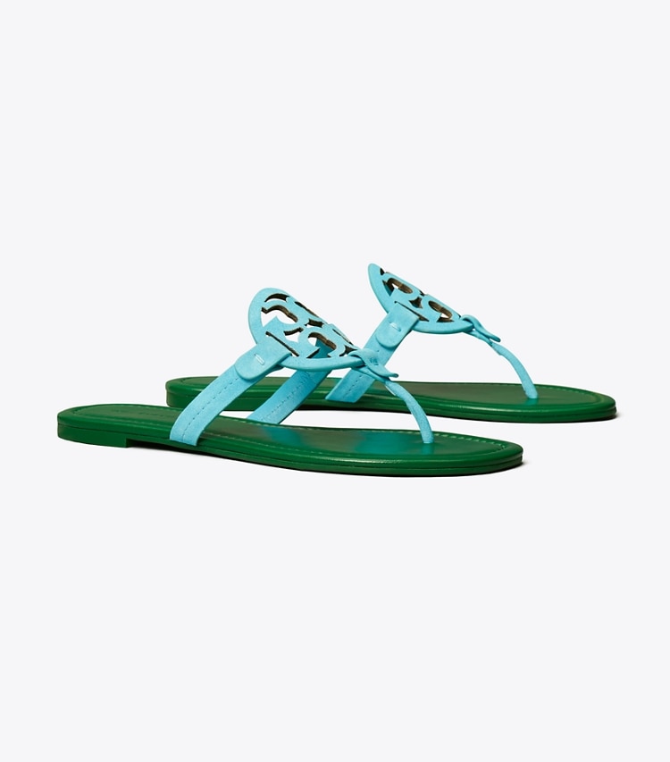 Tory Burch designer sandals Miller Sandal in SKYLIGHT / SPRING FOREST angle