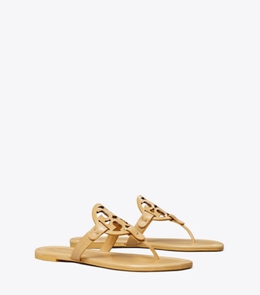 Tory Burch designer sandals Miller Sandal in HONEYCOMB TAN angle