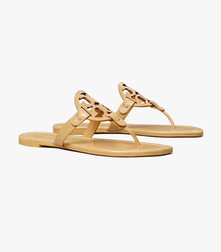 Tory Burch designer sandals Miller Sandal in HONEYCOMB TAN angle
