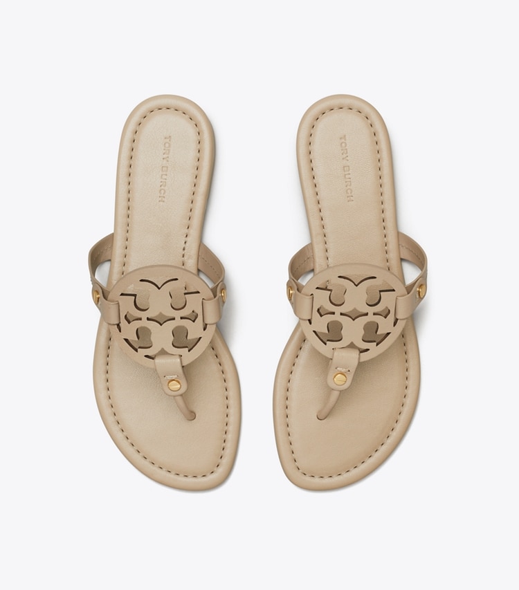 Tory Burch designer sandals Miller Sandal in OYSTER overhead