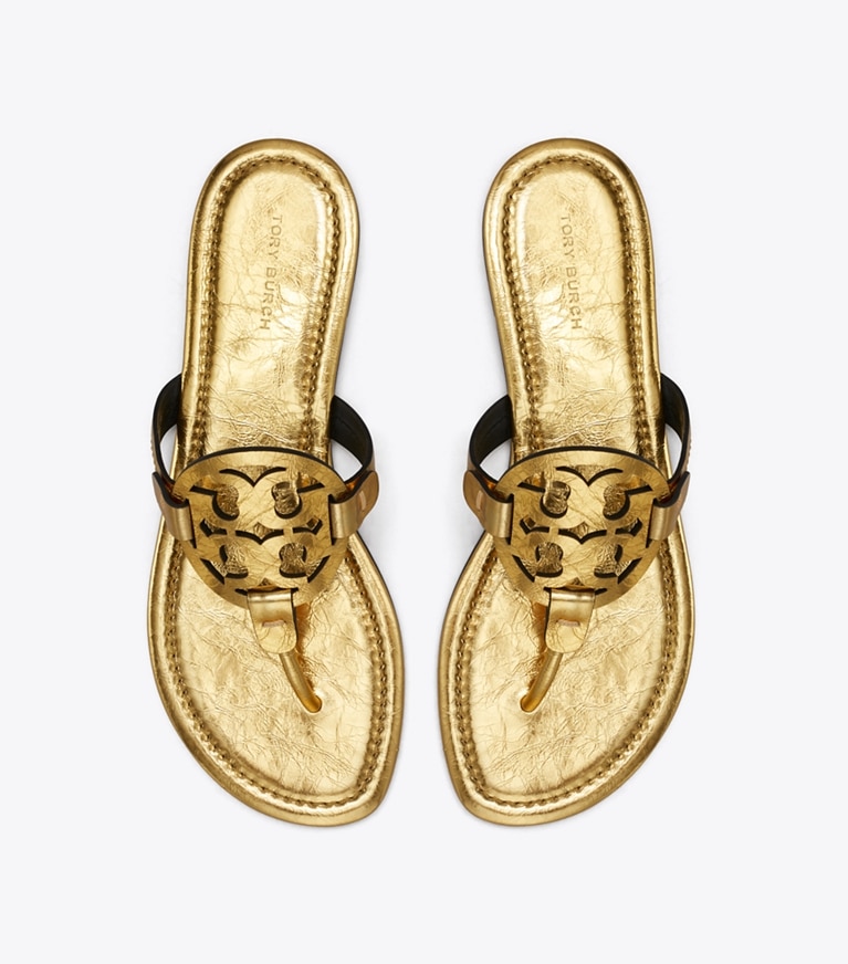 Tory Burch designer sandals Miller Sandal in GOLD LEAF overhead