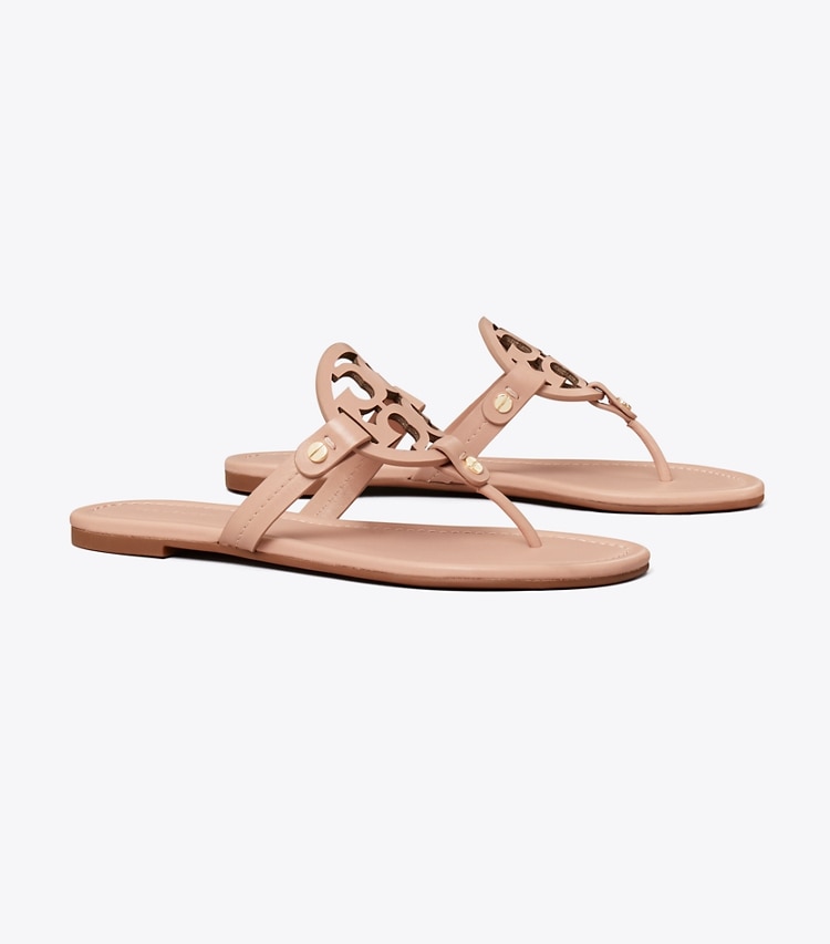 Tory Burch designer sandalen Miller Sandale, Leder in Light Sand angle