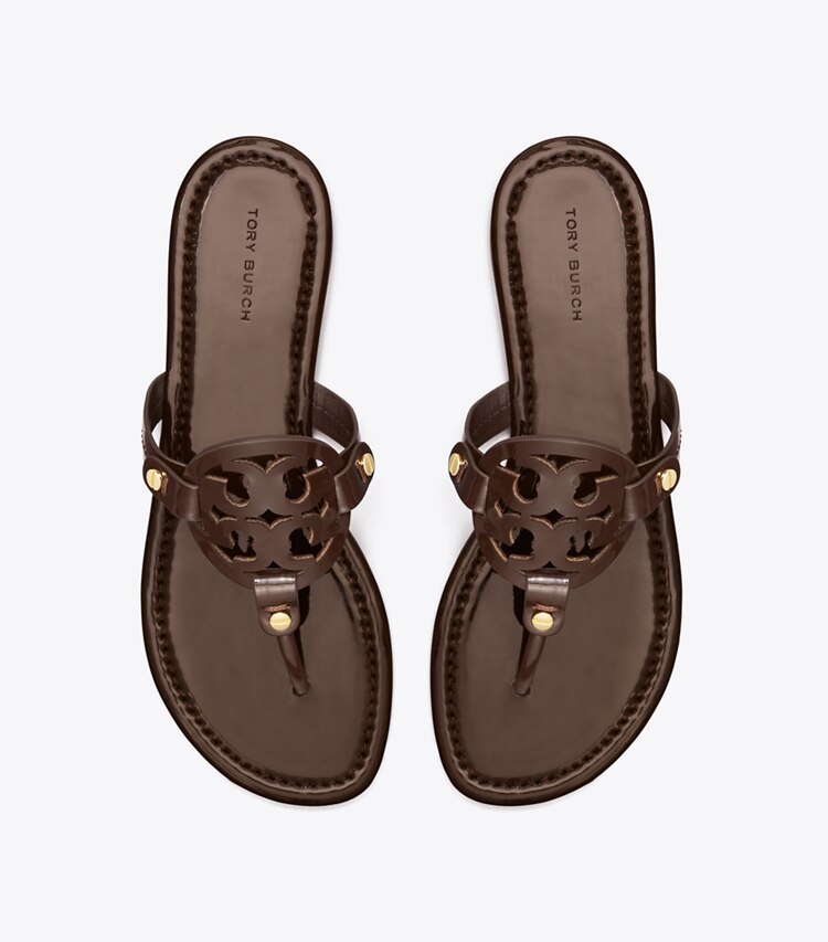 Tory Burch designer sandalen Miller Sandale aus Lackleder in Coconut von oben