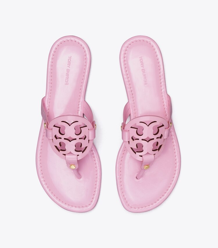 Tory Burch designer sandalen Miller Sandale aus Lackleder in Petunia von oben
