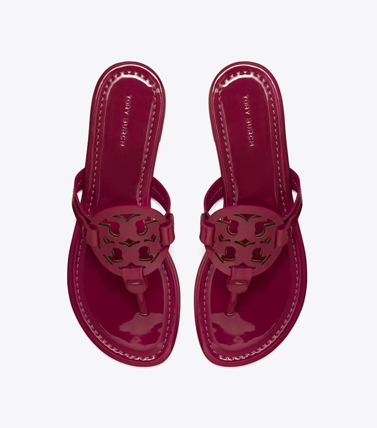 Tory Burch designer sandalen Miller Sandale aus Lackleder in FUCHSIA SPARK von oben