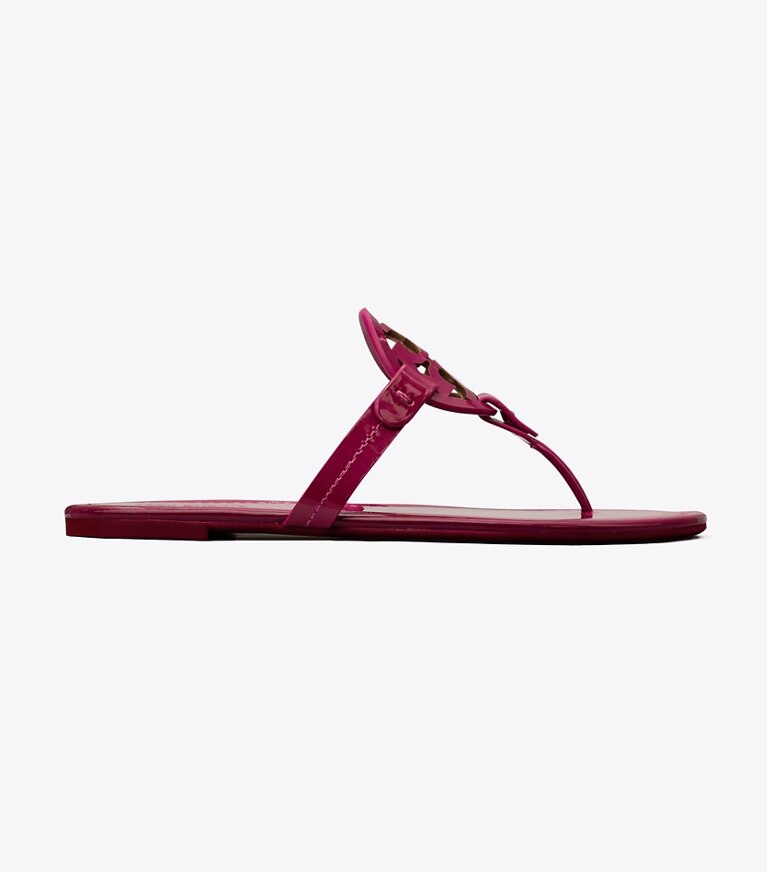 Tory Burch designer sandalen Miller Sandale aus Lackleder in FUCHSIA SPARK side