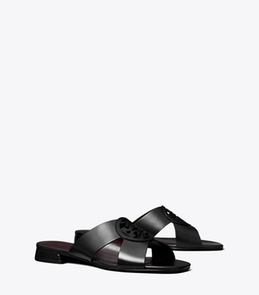 Tory Burch designer sandalen Miller Sandale mit überkreuzten Riemen in PERFECT BLACK angle