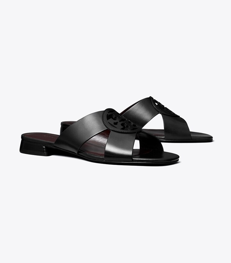 Tory Burch designer sandalen Miller Sandale mit überkreuzten Riemen in PERFECT BLACK angle