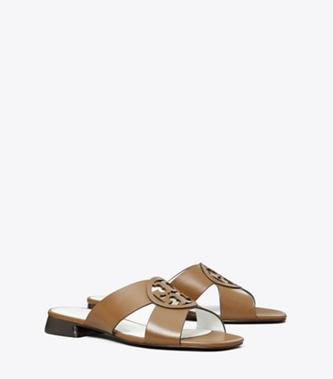 Tory Burch designer sandalen Miller Sandale mit überkreuzten Riemen in ALMOND OATS angle