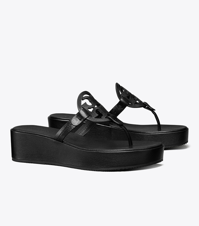 Tory Burch designer sandalen Miller Sandale mit Keilabsatz in PERFECT BLACK angle