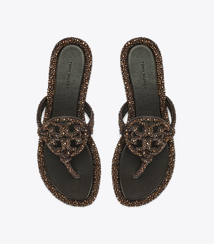 Tory Burch designer sandalen Miller Sandale mit Pavé und Knoten in COCOA von oben