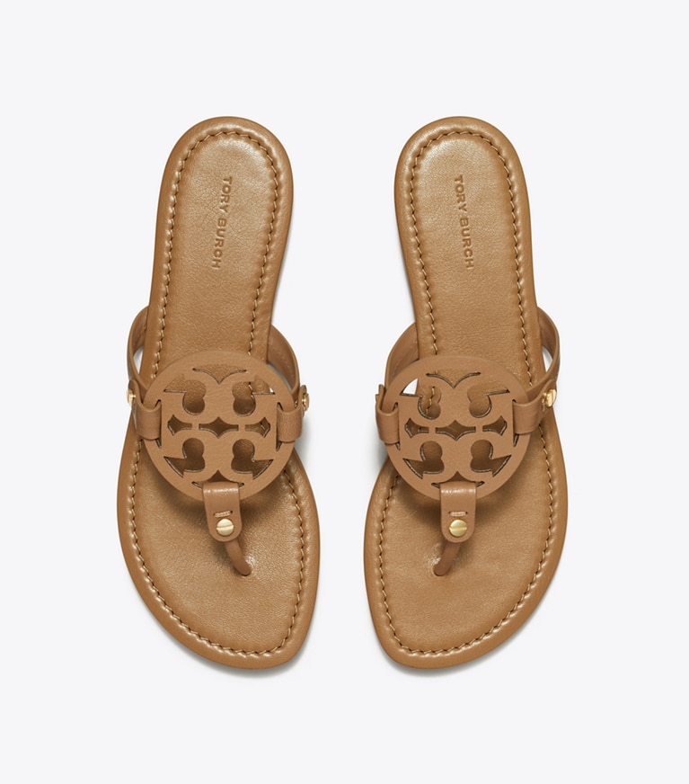 Tory Burch designer sandalen Miller Sandale in ALMOND FLOUR angle