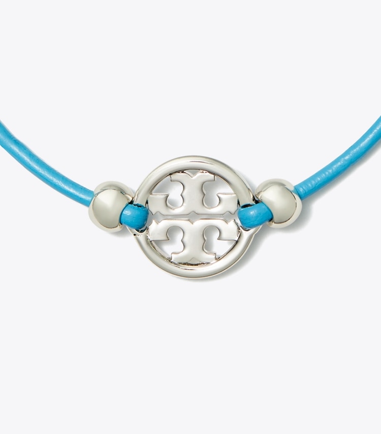 Tory Burch designer bracelets Miller Slider Bracelet in Tory Silver / Blue detail