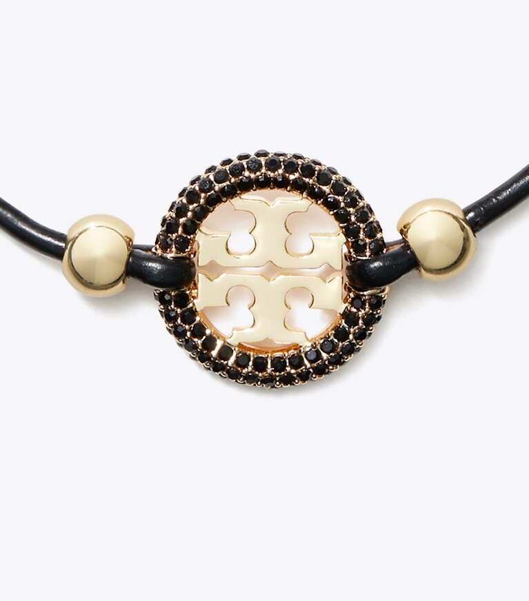 Tory Burch designer bracelets Miller Slider Bracelet in Tory Gold / BLACK / BLACK front