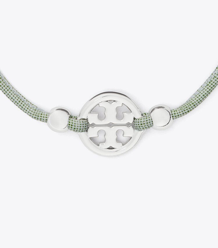 Tory Burch designer ブレスレット ミラー スライダー ブレスレット in Tory Silver / ALGAE ディテール