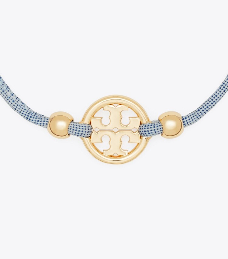 Tory Burch designer bracelets Miller Slider Bracelet in Tory Gold / Ciel detail