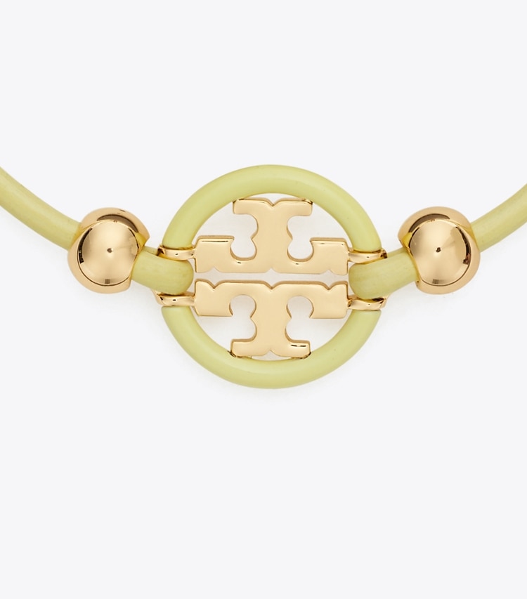 Tory Burch designer armbänder Miller Slider Bracelet in Tory Gold / Frozen Zest detail