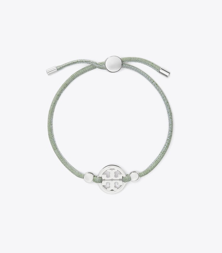 Tory Burch designer ブレスレット ミラー スライダー ブレスレット in Tory Silver / ALGAE front
