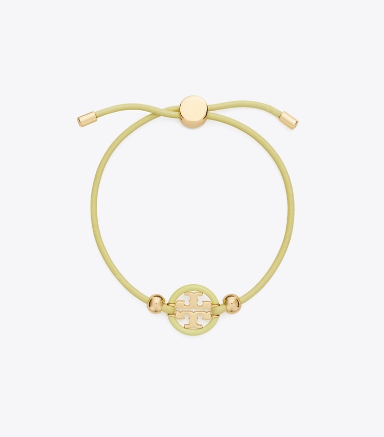 Tory Burch designer armbänder Miller Slider Bracelet in Tory Gold / Frozen Zest front