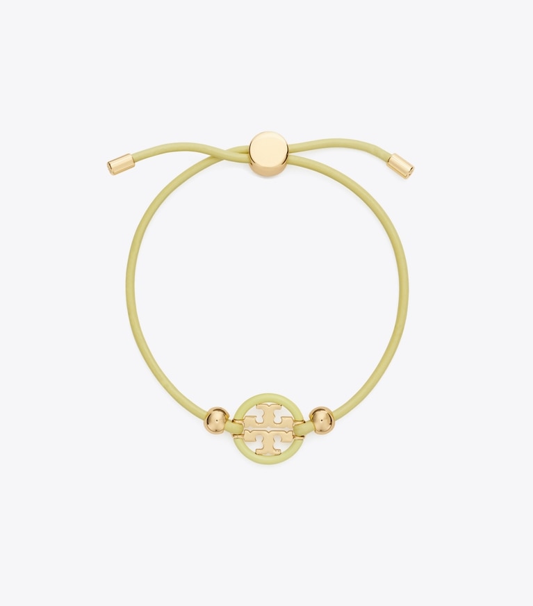 Tory Burch designer armbänder Miller Slider Bracelet in Tory Gold / Frozen Zest front