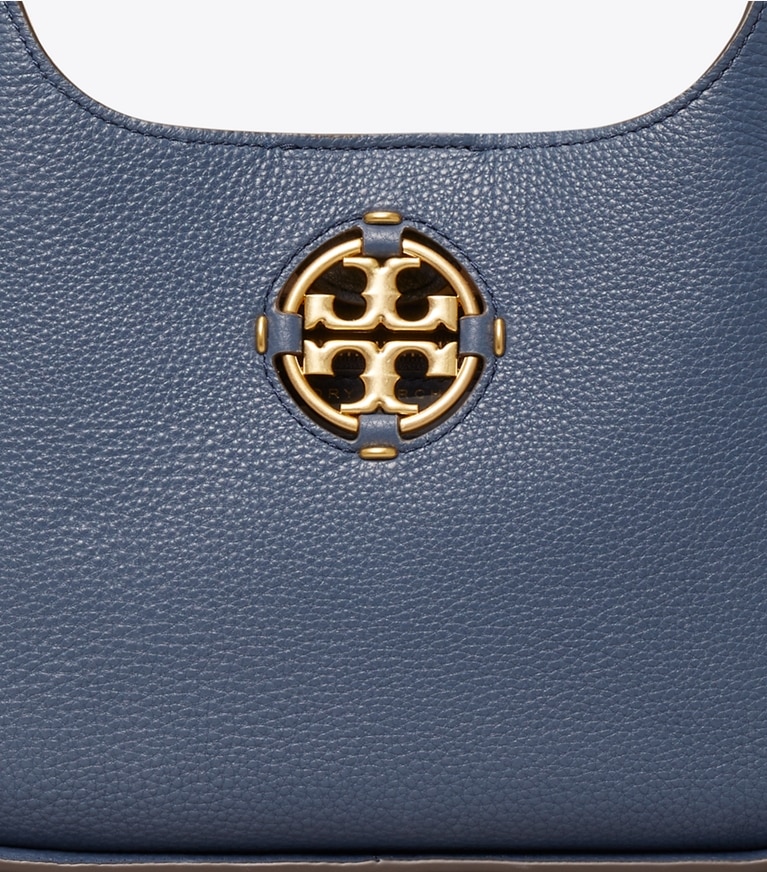 Tory Burch designer hobo bags Miller Small Classic Shoulder Bag  in Bluestone angle