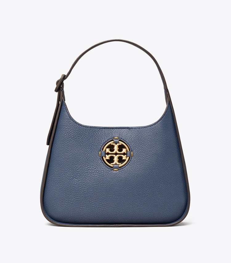 Tory Burch designer hobo bags Miller Small Classic Shoulder Bag  in Bluestone front