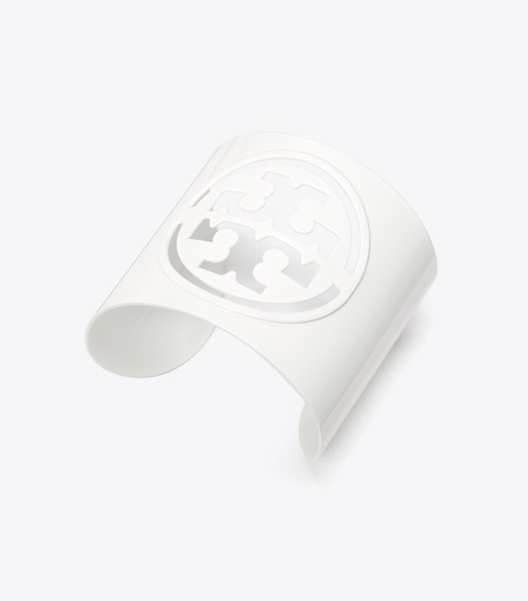 Tory Burch designer bracelets Miller Small Cuff in Optic White detail