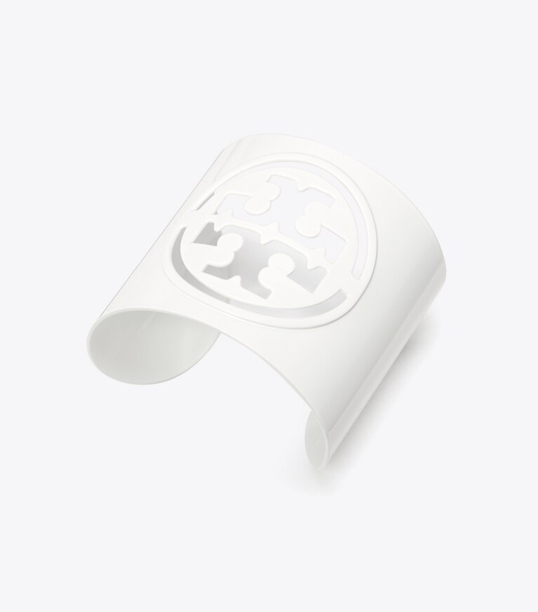 Tory Burch designer bracelets Miller Small Cuff in Optic White front