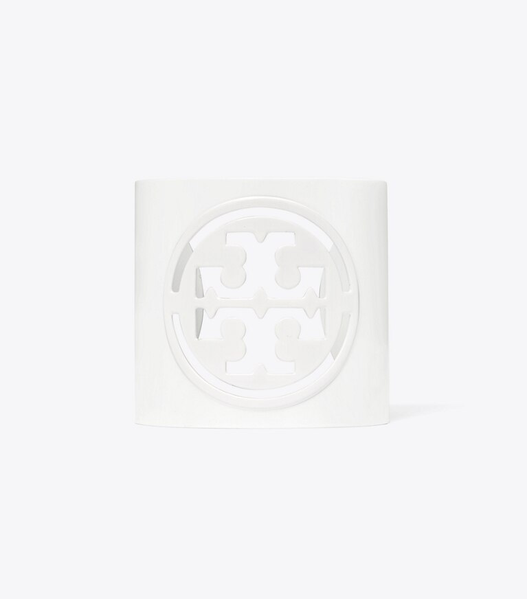 Tory Burch designer bracelets Miller Small Cuff in Optic White front