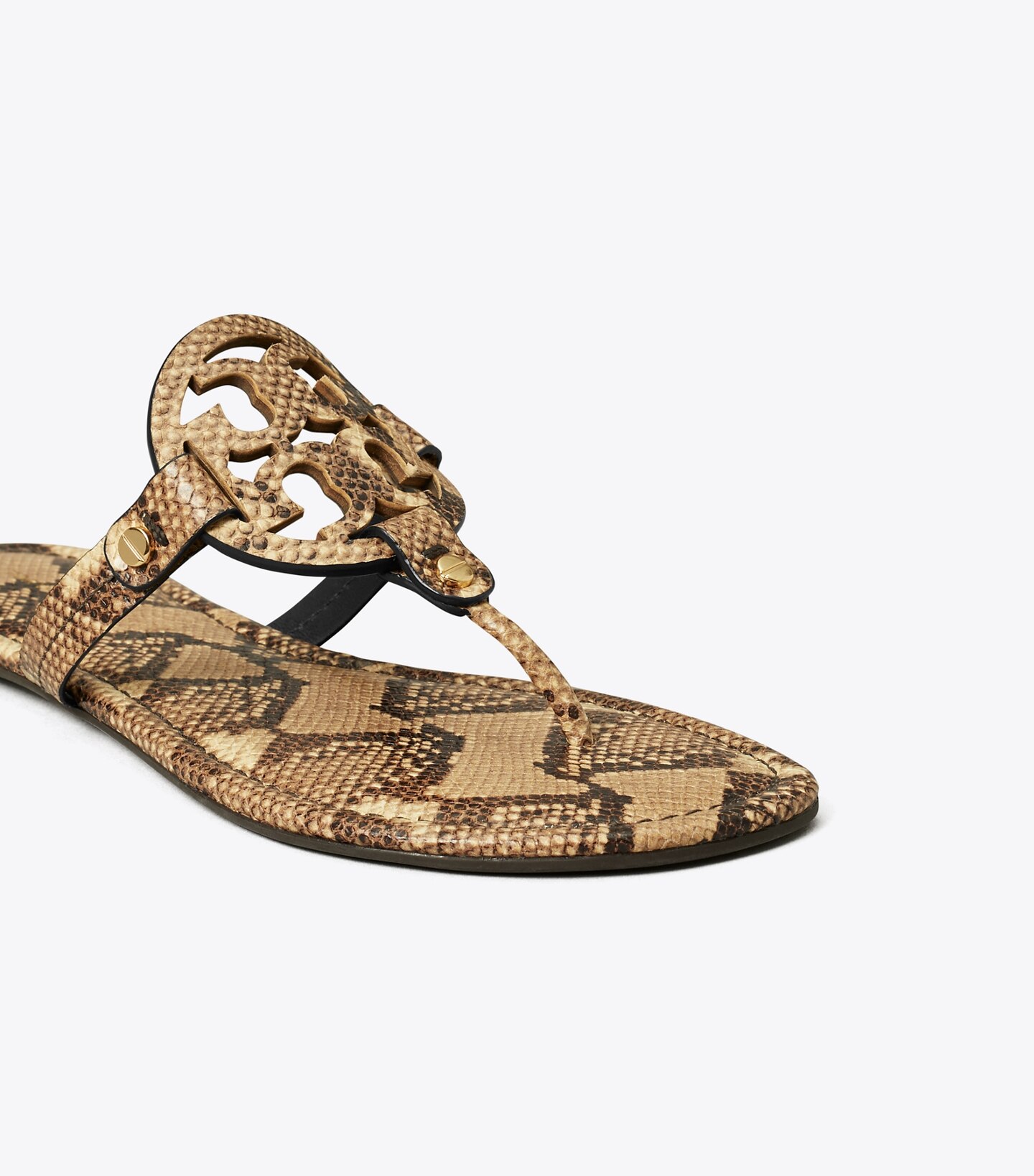 Miller Snake Embossed Leather Sandal