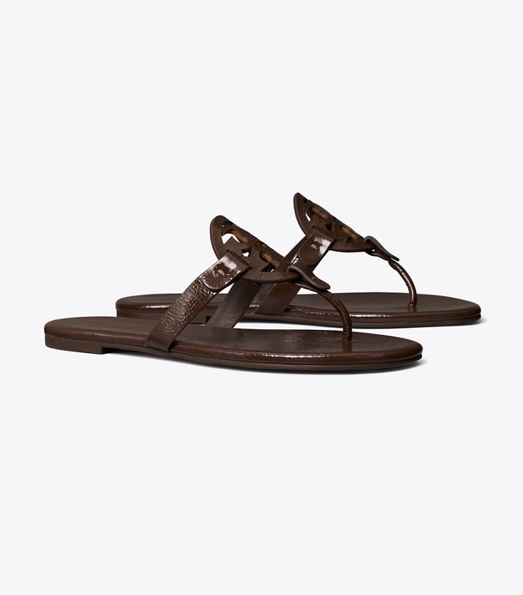 Tory Burch designer sandals Miller Soft Patent Sandal in Coconut angle