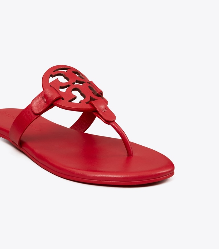 Tory Burch designer sandals Miller Soft Sandal, Narrow in TORY RED angle