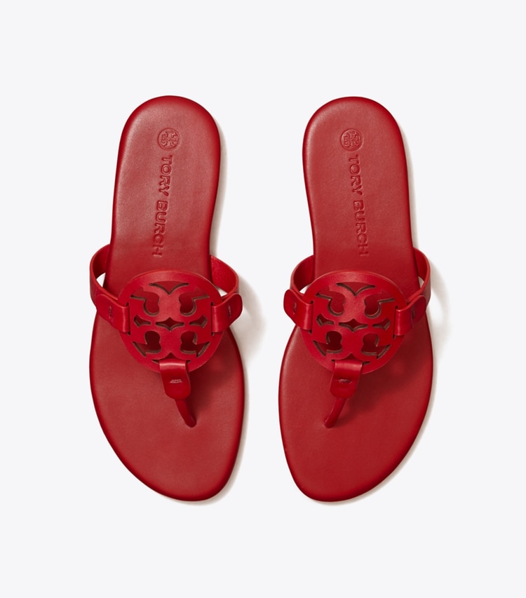 Tory Burch designer sandals Miller Soft Sandal, Narrow in TORY RED overhead
