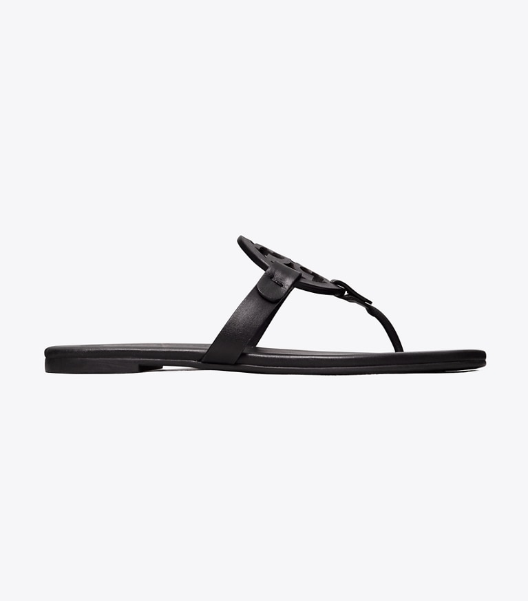 Tory Burch designer sandals Miller Soft Sandal, Narrow in PERFECT BLACK angle