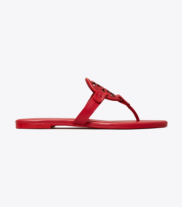 Tory Burch designer sandals Miller Soft Sandal, Narrow in TORY RED side