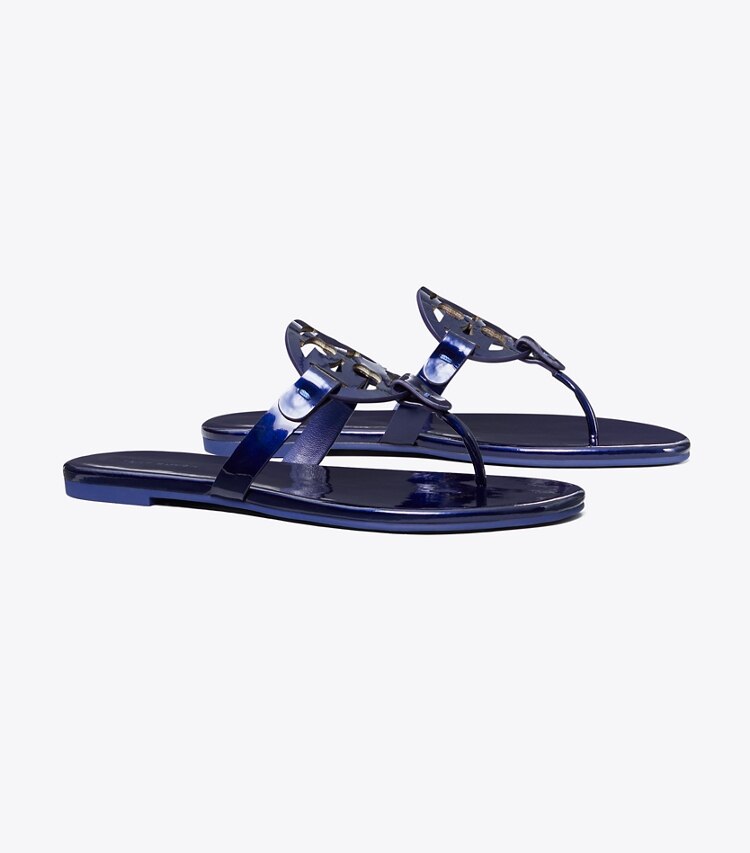Tory Burch designer sandals Miller Soft Sandal in NAVY SEA angle